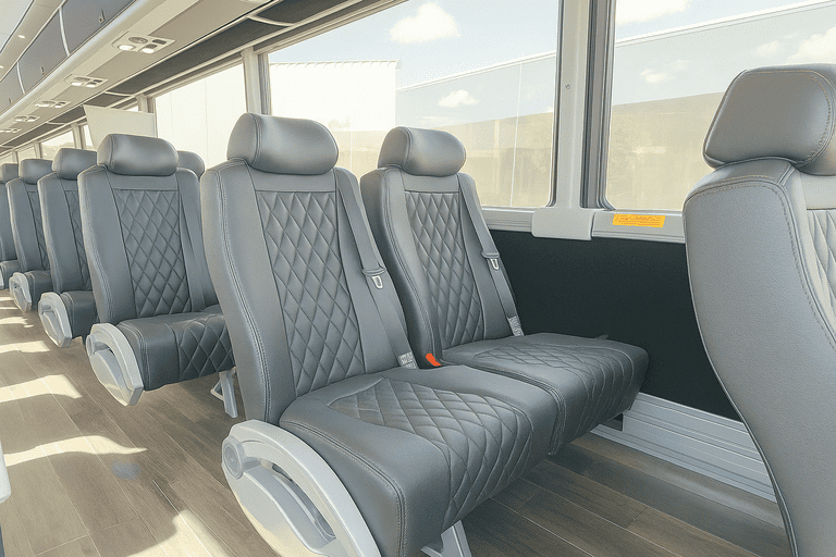 interior of San Jacinto Charter Bus charter bus